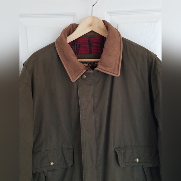 Woolrich Men's Bomber Jacket Thermal Fleece Lined Olive Green Size XL - Picture 4 of 17